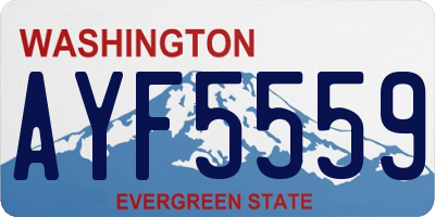 WA license plate AYF5559
