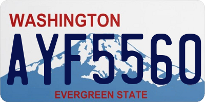 WA license plate AYF5560