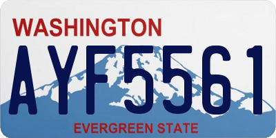 WA license plate AYF5561