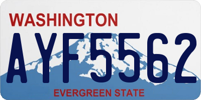 WA license plate AYF5562