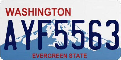 WA license plate AYF5563