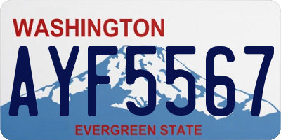 WA license plate AYF5567