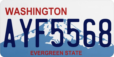 WA license plate AYF5568