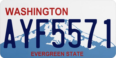 WA license plate AYF5571