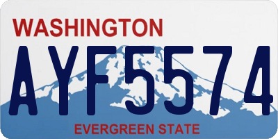 WA license plate AYF5574