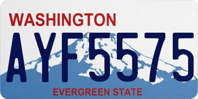 WA license plate AYF5575
