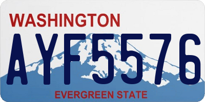 WA license plate AYF5576