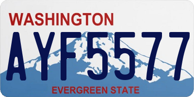 WA license plate AYF5577