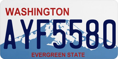 WA license plate AYF5580