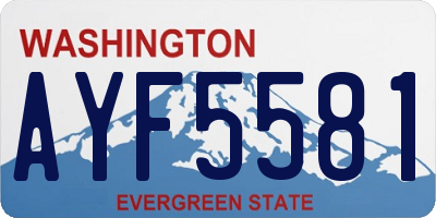 WA license plate AYF5581