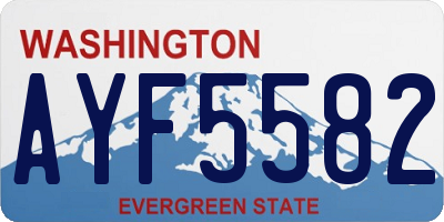WA license plate AYF5582