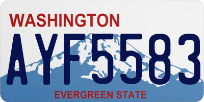 WA license plate AYF5583