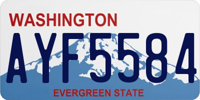 WA license plate AYF5584