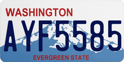 WA license plate AYF5585