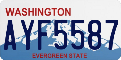 WA license plate AYF5587