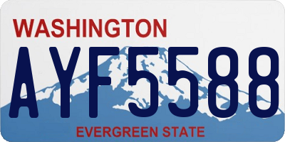 WA license plate AYF5588