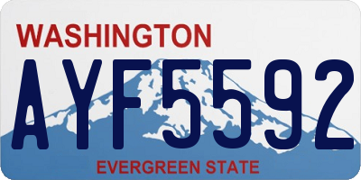 WA license plate AYF5592