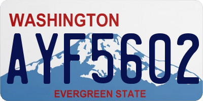 WA license plate AYF5602