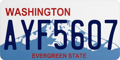 WA license plate AYF5607