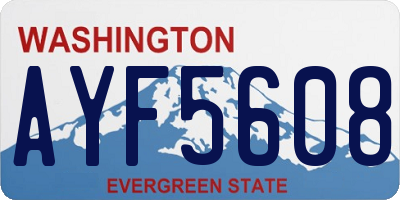 WA license plate AYF5608