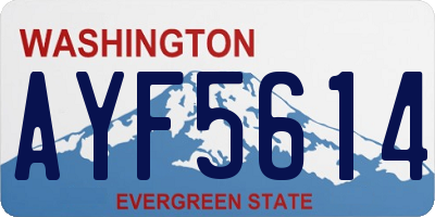 WA license plate AYF5614