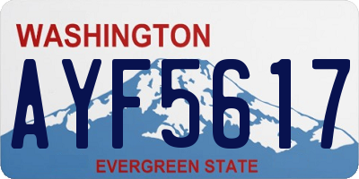 WA license plate AYF5617