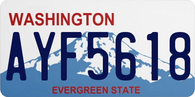 WA license plate AYF5618