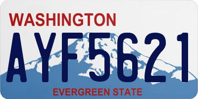 WA license plate AYF5621