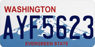 WA license plate AYF5623