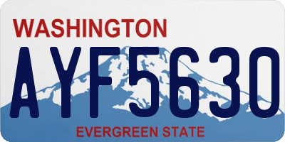 WA license plate AYF5630