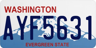 WA license plate AYF5631