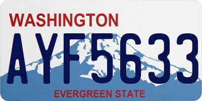 WA license plate AYF5633