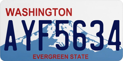 WA license plate AYF5634