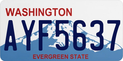 WA license plate AYF5637