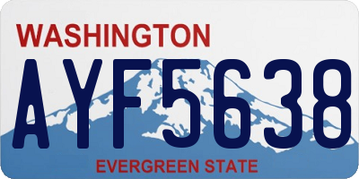 WA license plate AYF5638