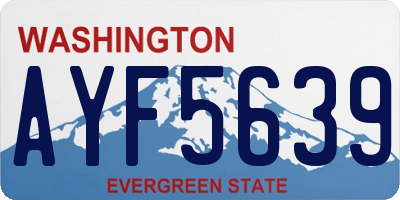 WA license plate AYF5639