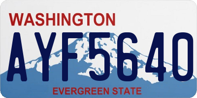 WA license plate AYF5640