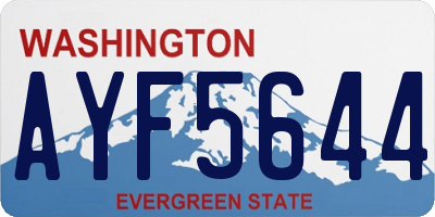 WA license plate AYF5644