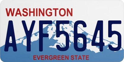 WA license plate AYF5645