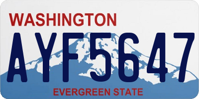 WA license plate AYF5647
