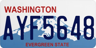 WA license plate AYF5648