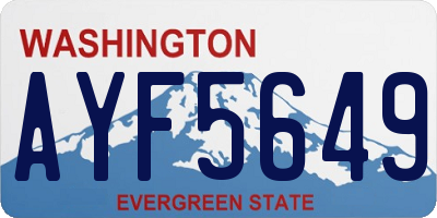 WA license plate AYF5649
