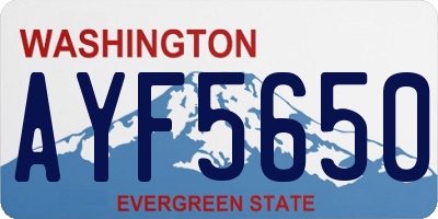 WA license plate AYF5650