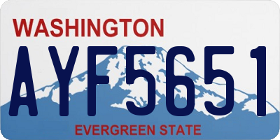 WA license plate AYF5651