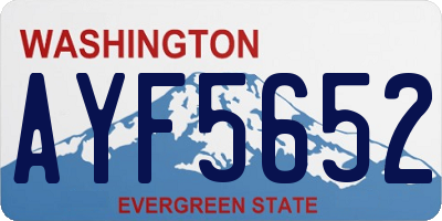 WA license plate AYF5652