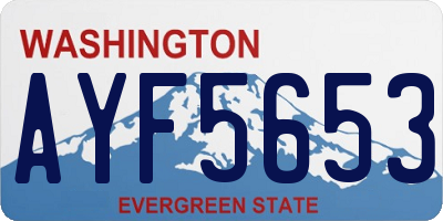 WA license plate AYF5653