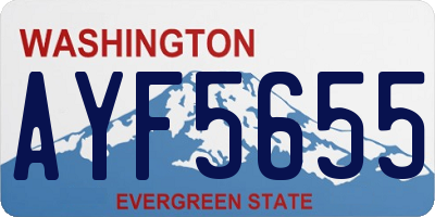 WA license plate AYF5655
