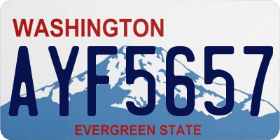 WA license plate AYF5657