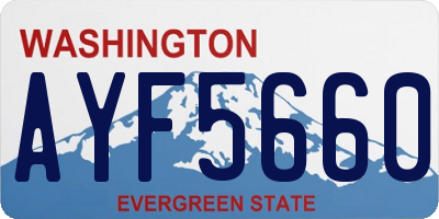 WA license plate AYF5660