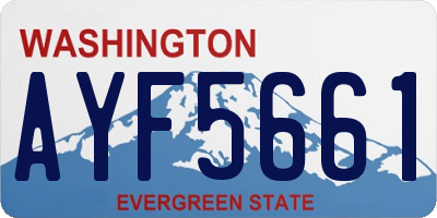 WA license plate AYF5661